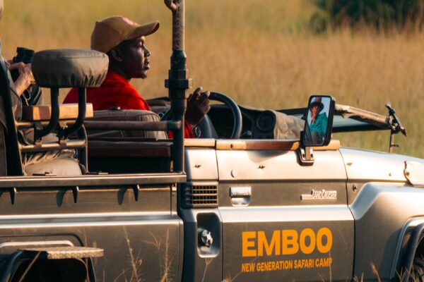 Eco Safari Kenya -Electric safari vehicle near wildlife in Masai Mara.