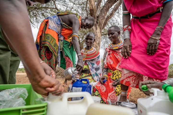 Samburu women managing goat milk supply for Reteti Sanctuary on a women only safari